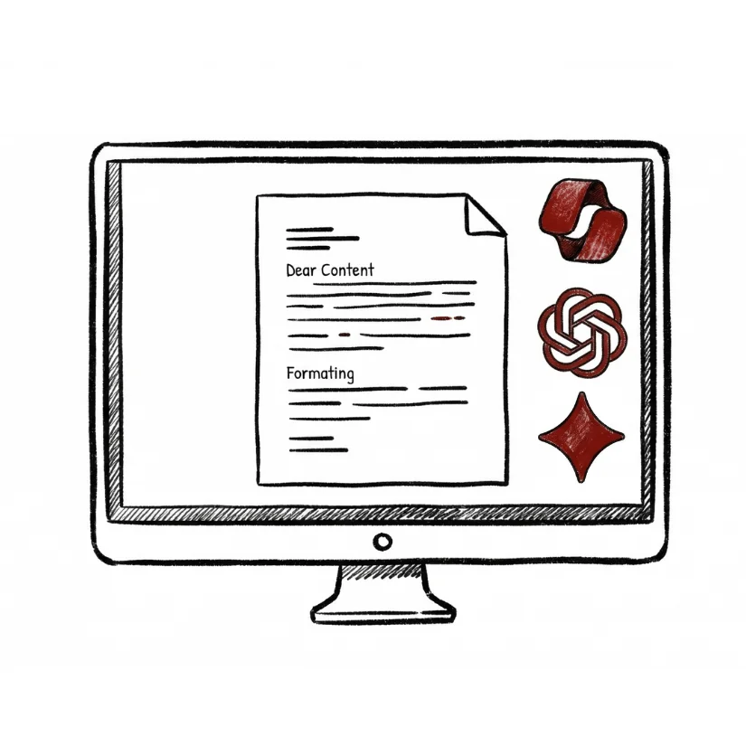 AI content and formatting interface on computer screen for cybersecurity services in Canada
