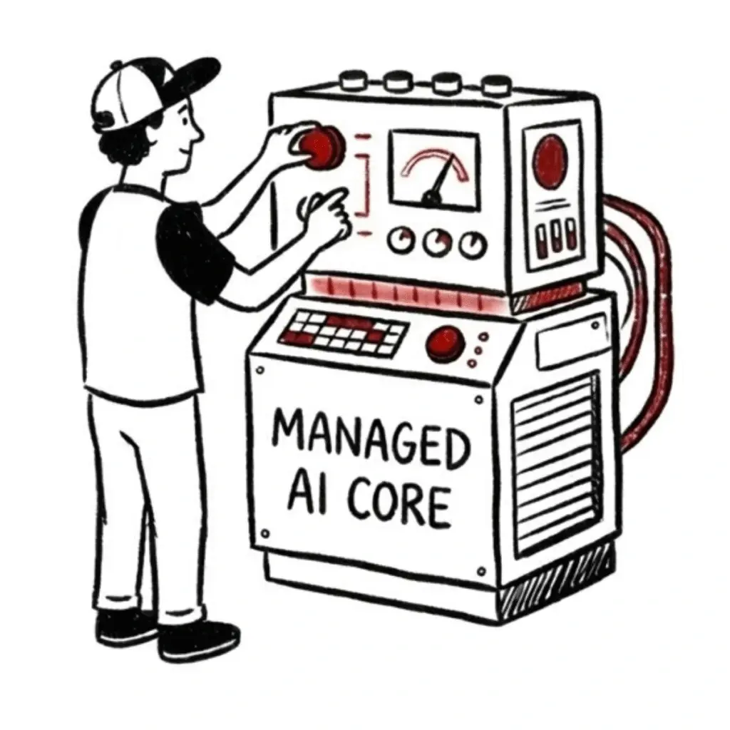 Managed AI core system operated by technician for cybersecurity services in Canada